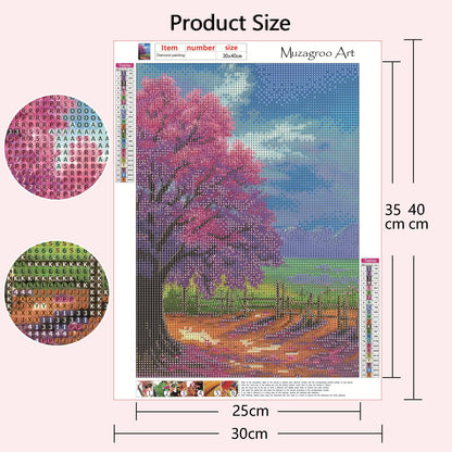 Muzagroo Art 4 Pack 5D Diamond Painting Kits for Adults DIY Diamond Art Kits 4 Seasons Trees Wall Art for Living Room Adults Crafts Diamond Dot Gem Art Kits for Beginners
