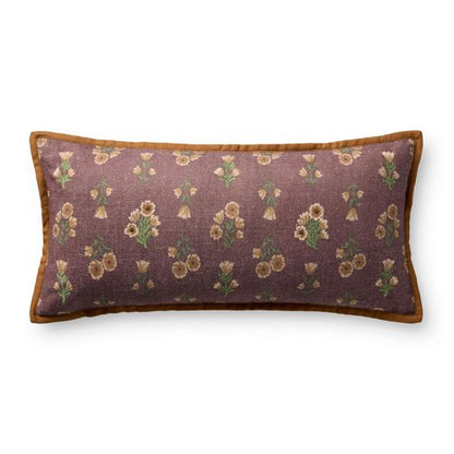 Loloi Chris Loves Julia Posie Collection PCJ0039 Wine/Multi 12'' x 27'' Cover w/Poly Pillow