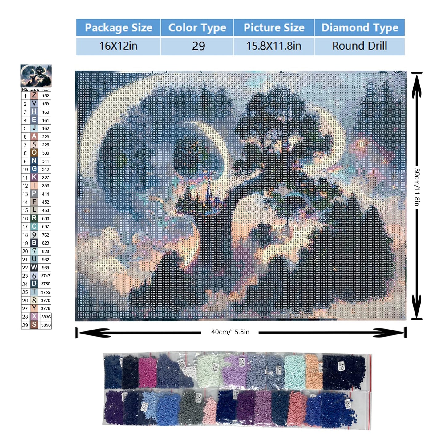 Meow Love 5D Diamond Painting Kit for Adults with Pre-Framed Canvas - DIY Wall Art Home Decor,Easy to Hang,Stress Relief Craft Gift for Women,15.8 x 11.8 Inch. (The Cloud Forest)