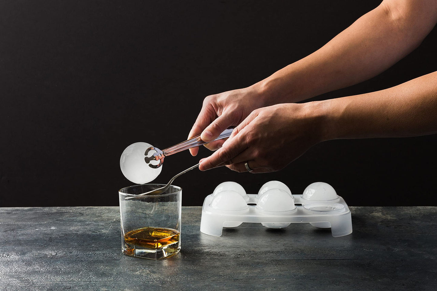 SVERES Large Round Ice Cube Mold | Leak-Free Whiskey Ice Cubes Mold | Top Fill Silicone Round Ice Cube Molds & Easy Release Ice Ball Maker | BPA-Free Big Ice Cube Molds Makes 2.5in Sphere Ice ball
