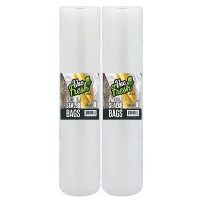 Vac Fresh Vacuum Sealer Roll Bags, 15 inches x 50 feet, 3.5mil Embossed, Vacuum Seal Bags, Food Storage Bags, Meal Prep, Marinating, Sous Vide, Vacuum Sealing Storage Bags, 2 Rolls, 100 Feet Total
