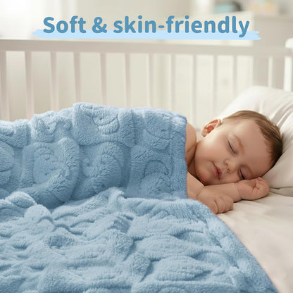 Pro Goleem Baby Boy Blanket - Soft Fleece Crib & Stroller Blanket, 30" x 40", Blue for Newborns & Toddlers