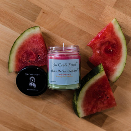 Show Me Your Melons Funny Watermelon Honeydew Scented Candle - 6 Ounce Jar