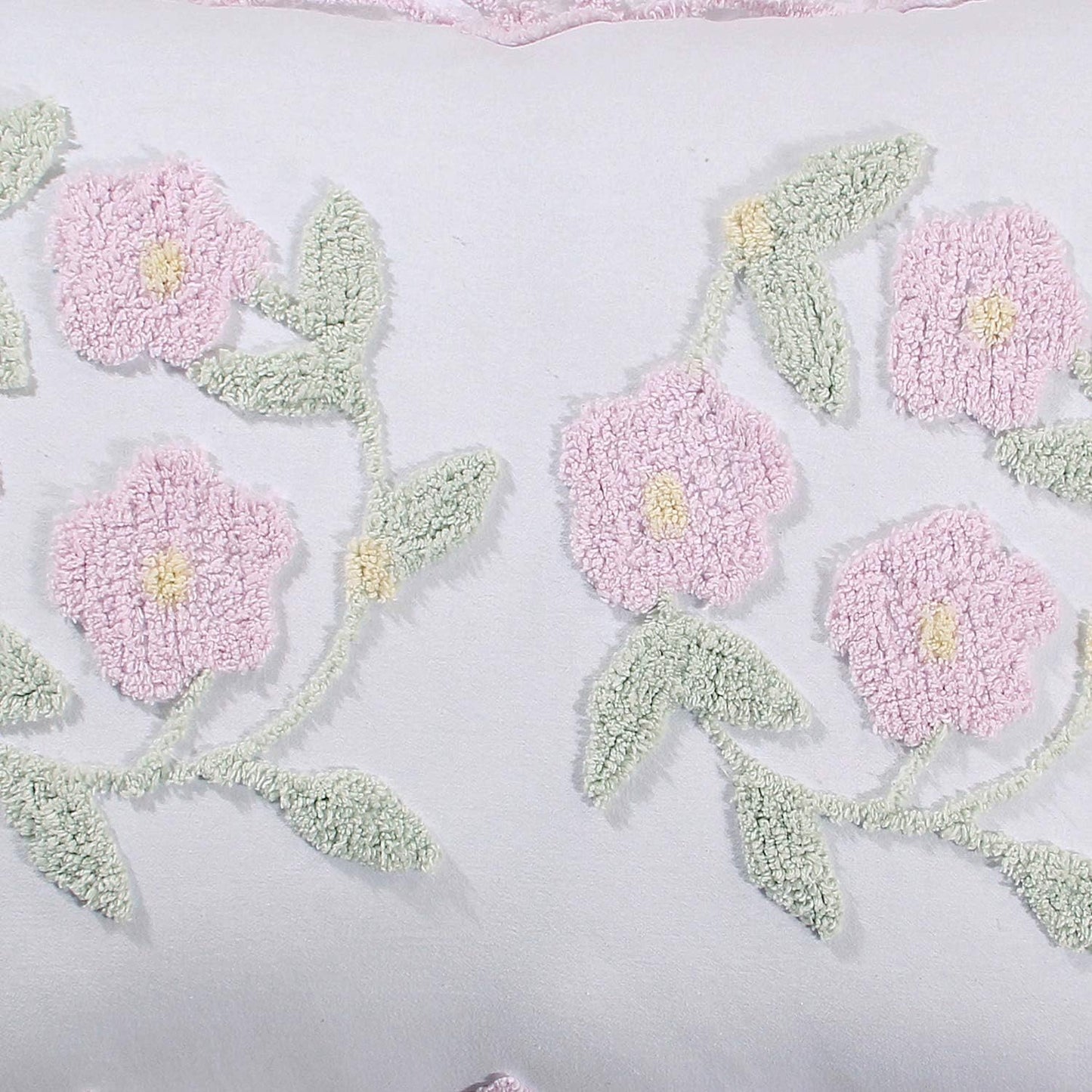 Better Trends Bloomfield Collection, Super Soft Lightweight Floral Design 100% Cotton Tufted Standard Sham, Rose
