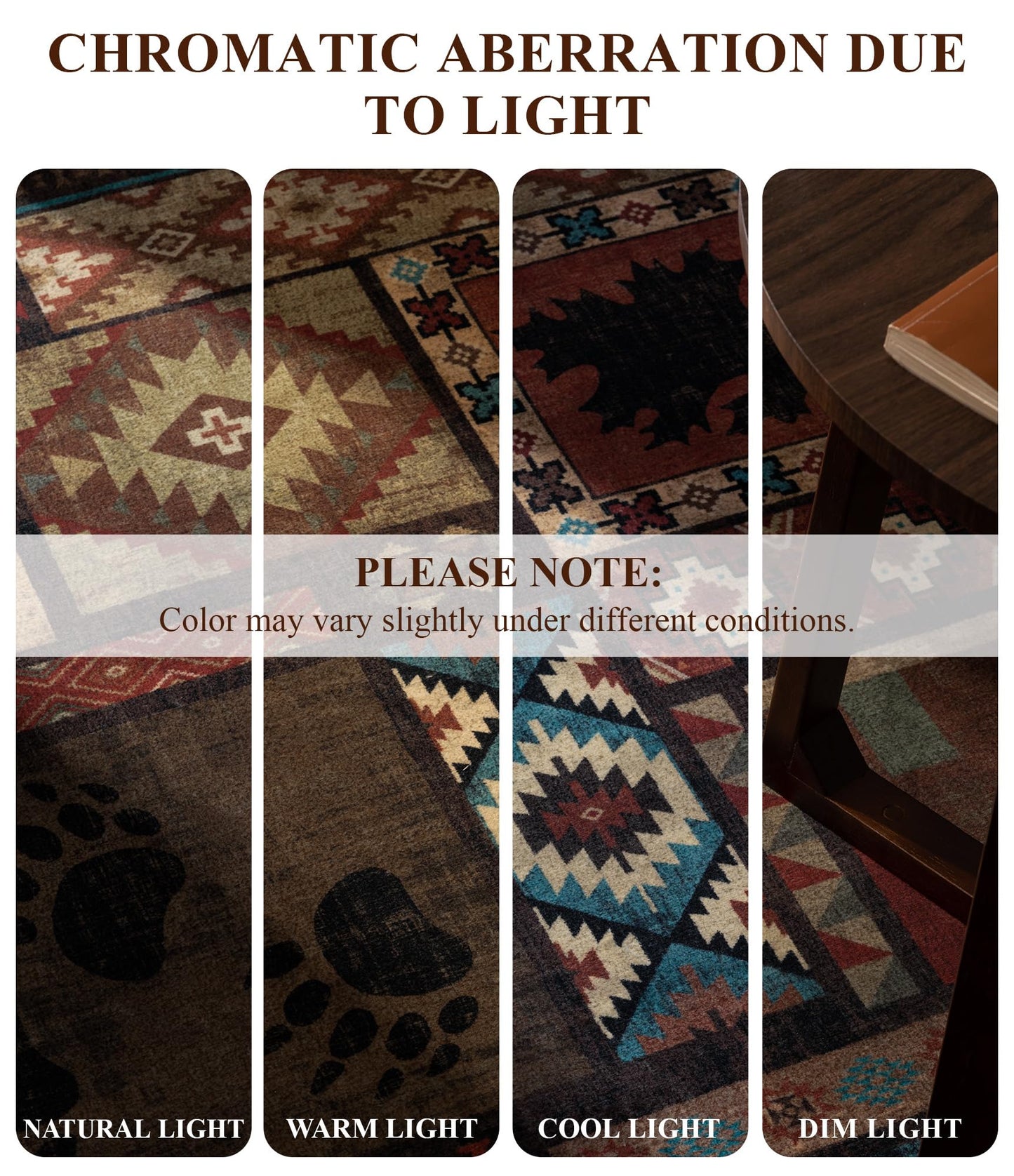 YIHOUSE Rustic Cabin Area Rug 5x7,Machine Washable Lodge Bear Rug,Non-Slip Low Pile Print Pattern Southwestern Rug for Living Room Bedroom