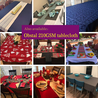 Obstal Rectangle Table Cloth, Oil-Proof Spill-Proof and Water Resistance Microfiber Tablecloth, Decorative Fabric Table Cover for Outdoor and Indoor Use (Navy Blue, 60 x 102 Inch)