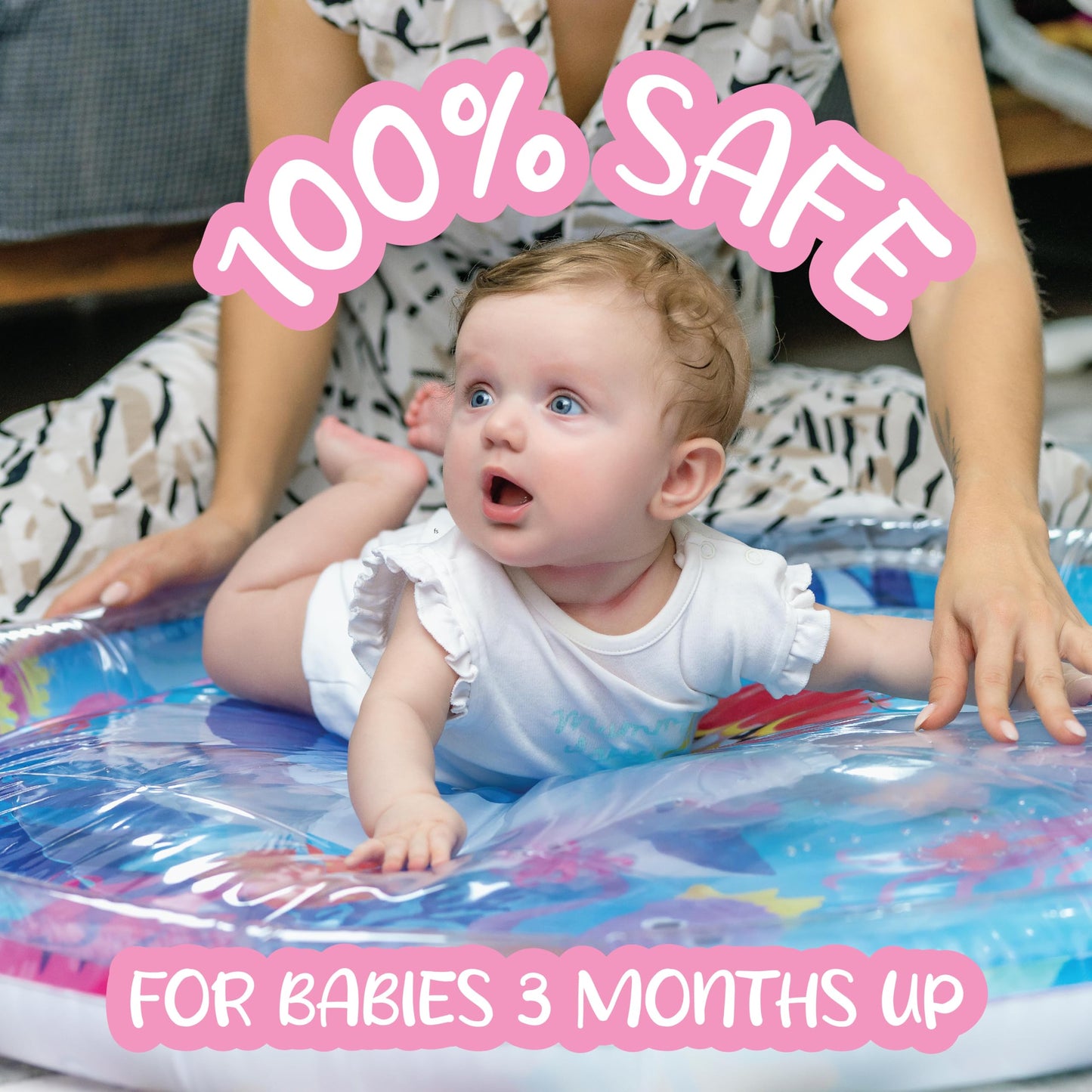 KooKooBaby Water Tummy Time Mat - Large Sensory Baby Water Mat for Tummy Time & Motor Development - Leak-Proof, Durable Play Mat for Babies 3 Months+ - Infant Water Play Mat for Baby Boys & Girls
