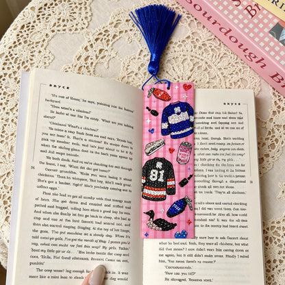 2 pcs Rivalry Inspired Diamond Painting Bookmarks, Heated Hockey Romance Themed Acrylic DIY Diamond Art Kits for Adults