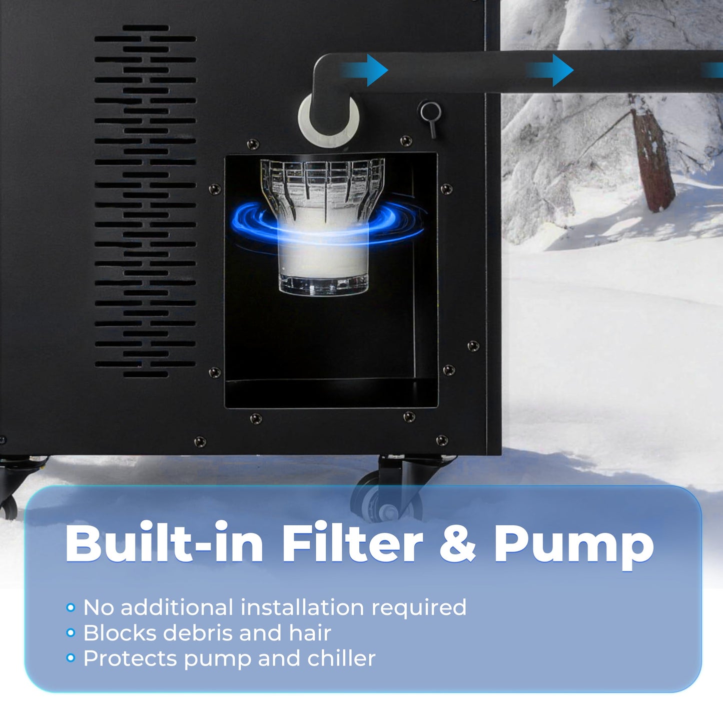 EONIX 1/2 HP Cold Plunge Chiller for Ice Bath – Upgraded Faster Cooling to 42°F, Built-in Filter & Pump, Insulated Hoses, Energy Saving & Low Noise – for Home Athlete Recovery & Cold Water Therapy