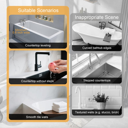 Mofason Silicone Shower Splash Guard, Clear Bathtub Corner Splash Guard, Bathroom Shower Water Guard Can Be Used in Washbasin, Tubs, Sinks Etc - 2Pack
