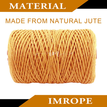 IMROPE 3mm x 1000 Feet Orange Jute Rope, Twine for Gardening Tomato Climbing Plant Tie Floristry Crafts Gift Wrapping Packing Decor