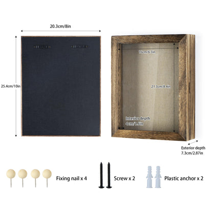 Love-KANKEI Shadow Box Frame 8x10 Shadow Box Display Case with Linen Back Memorabilia Awards Medals Photos Memory Box Gift Carbonized Black