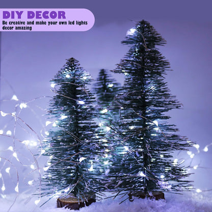 6 Pack Mini Fairy Lights, Battery Operated String Lights with Timer, 20LED Cool White Waterproof Twinkle Lights