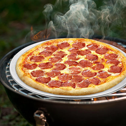 SOLUSTRE Nonstick Bakeware Pizza Screen, 8 Inch Aluminum Round Crisper Tray, Seamless Non Stick Kitchen Tool