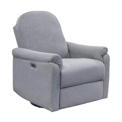 Madison Park Recliner & Rocking Chair: Glider Recliner Nursery Chair for Living Room & Bedroom, Swivel Rocker Recliner with a Rounded Back, Versatile 3-in-1 Accent Chair for Small Spaces, Light Grey