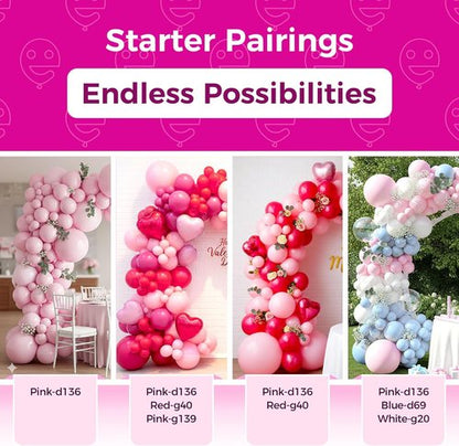 Bezente Pastel Pink Latex Party Balloons - 100 Pack of 12-Inch Round Helium Balloons for Weddings & Celebrations