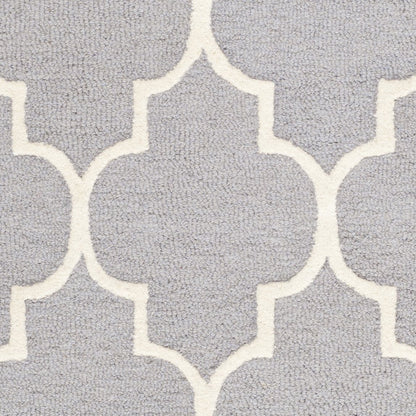 SAFAVIEH Cambridge Collection Area Rug - 10' x 14', Silver & Ivory, Handmade Moroccan Trellis Wool, Ideal for High Traffic Areas in Living Room, Bedroom (CAM134D)