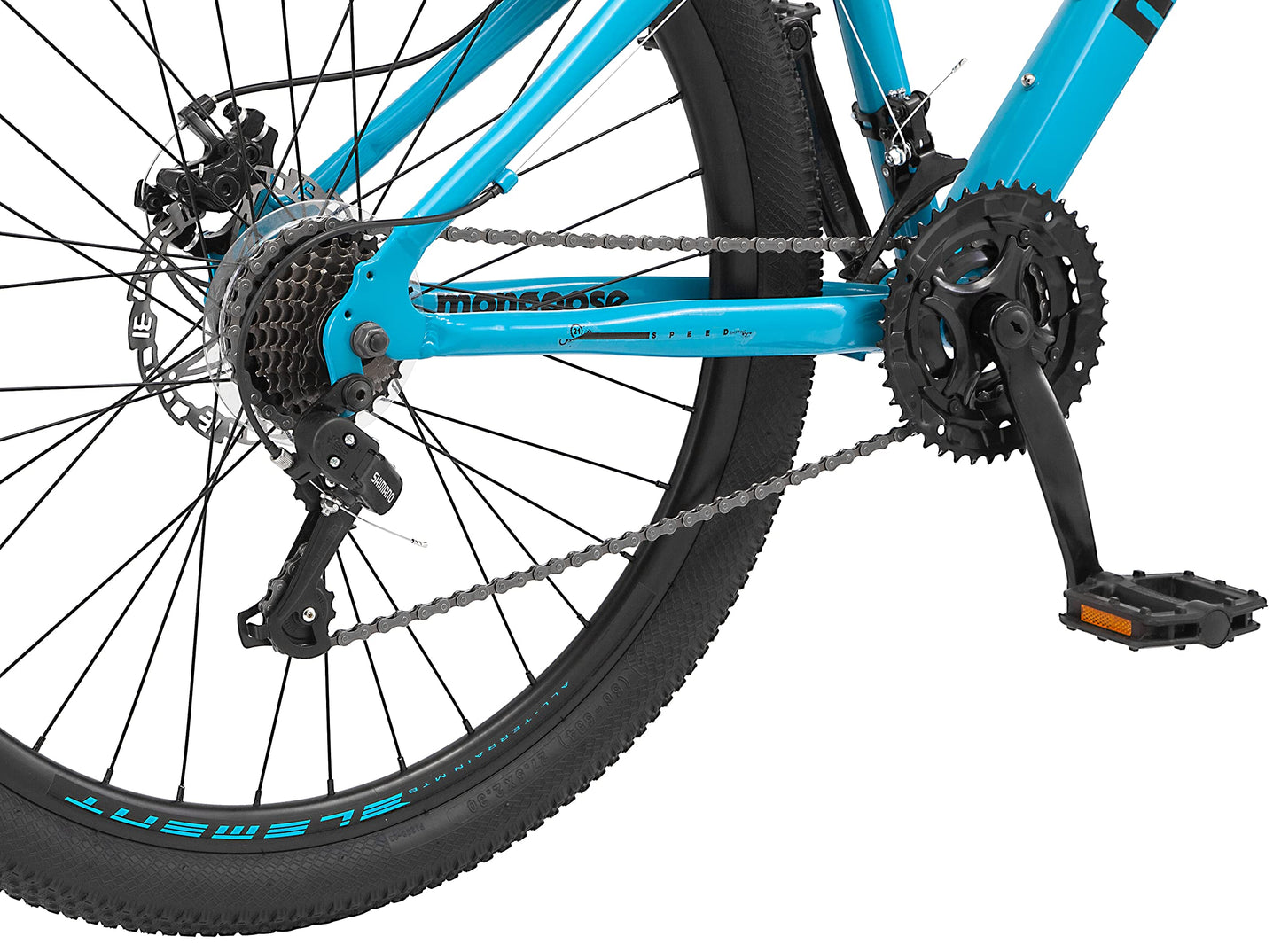 Mongoose Grafton Mountain Bike, 27.5 Inch Bike for Men and Women, 21 Speed, Aluminum Frame, Knobby Mountain Tires, Suspension Fork, Trigger Shifters, Mechanical Disc Brakes, Adult Bicycle