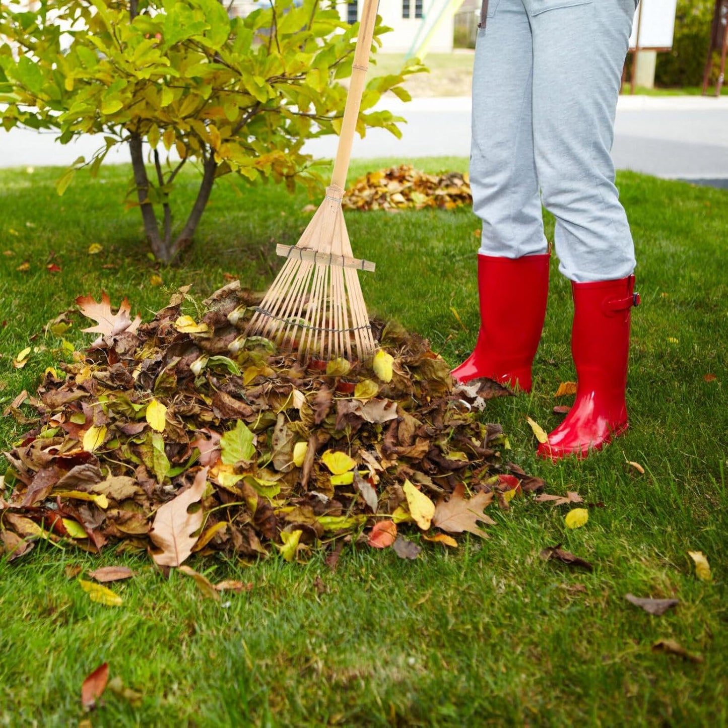 Yardwe Yard Leveling Rake Leaf Scoops, Hand Rakes Short Handle Rake for Gardening and Lawn Tools