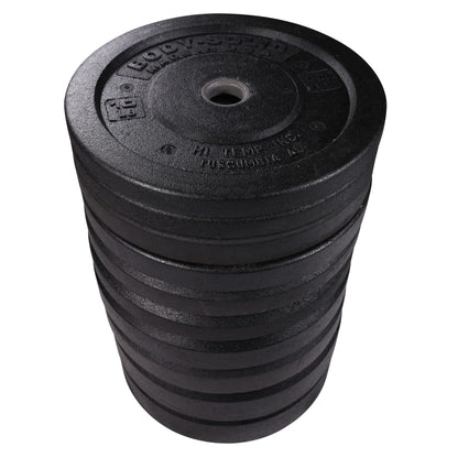 Body-Solid Rubber (OBPH260) Coated Olympic Weight Plate with Anti-Slip Grip - Perfect for Strength Training, Home Gym, and Barbell Workouts, 260lbs. Set