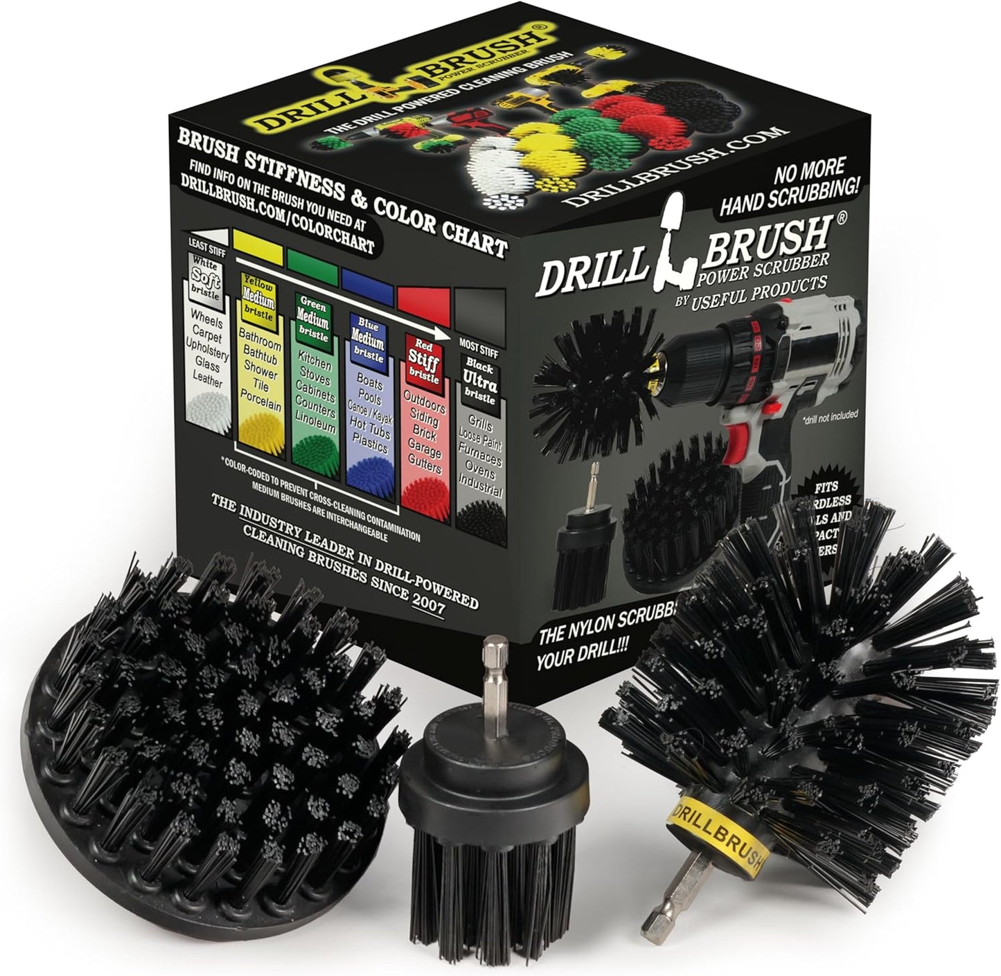 3 Set Safe Wire Brush Alternative - Ultra Stiff Nylon Bristle Scrubbing Brushes - Piece Grill Cleaning - Griddle