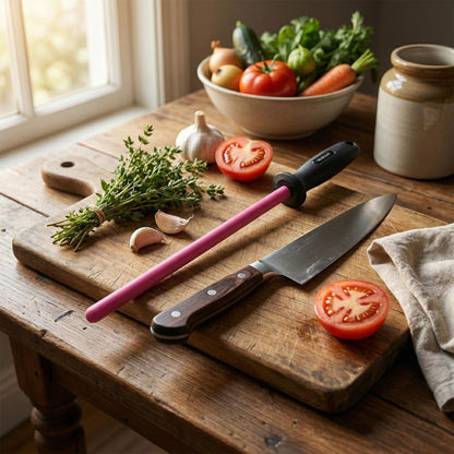VIGORCRAFT Ruby Sharpener Rod: Durable Knife Sharpener, Harder Than Steel Honing Rod, Japan Product