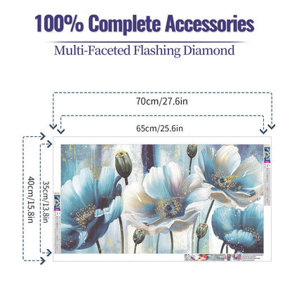 YALKIN 5D Diamond Painting Kits for Adults, Flowers Diamond Art Kits Full Drill Diamond Painting Kit for Adult Beginners, DIY Crystal Picture Art for Home Wall Decor 40x70cm/15.7x27.6in