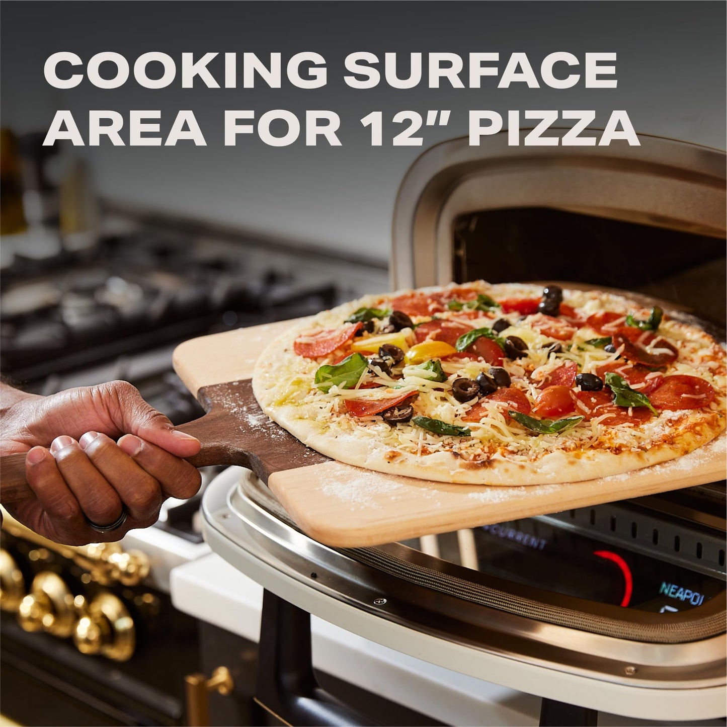 Current® Model P Smart Electric Pizza Oven, 12-Inch, 850°F Max, Multiple Cooking Modes, App Connectivity for Temperature Monitoring & Custom Cooking Times, Compact for Indoor & Outdoor Use, Slate