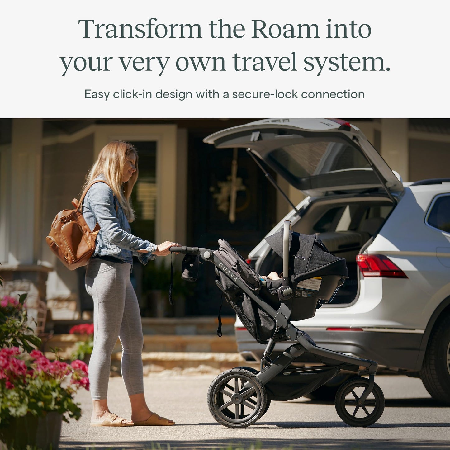 Guava Roam Jogging Stroller with 3D Nesting Fold | Compact-Folding Baby & Toddler Travel Stroller | All-Terrain Running Stroller | Portable Folding Stroller up to 60 lbs