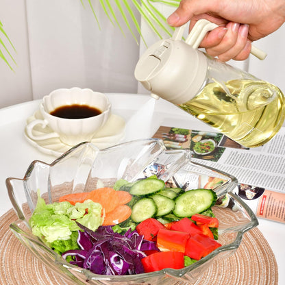 2 1 16oz/470ml in Oil Dispenser and Oil Sprayer for Cooking, Glass Olive Oil Dispenser Bottle Kitchen Gadget & Air
