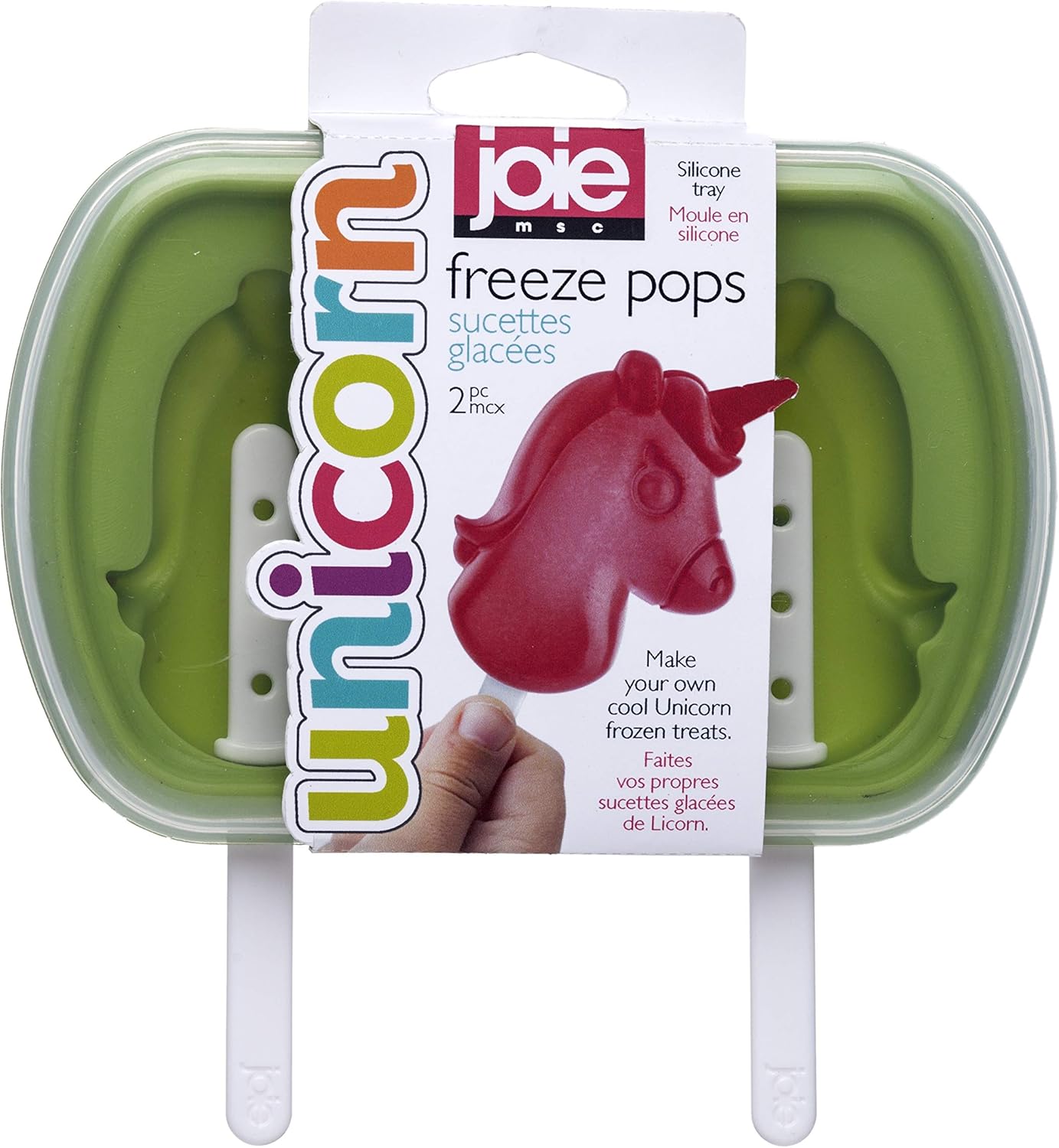 Joie Unicorn Popsicle Molds, Easy Ice Pop Maker for Kids, BPA-Free Silicone, 2 Pack