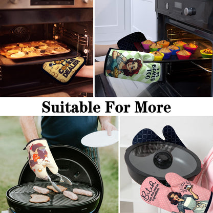 NAHMAKNE 2 Pack Funny Oven Mitts for Teacher, Thanks for Making Me One Smart Cookie, Heat Resistant Non-Slip Mitts, Teacher Appreciation Gifts, Christmas Birthday Gifts for Hostess Friend Bake Lover