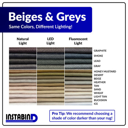 Instabind 54 ft Roll Premium Carpet Edge Binding – Regular Style Carpet Edge Trim - Do-It-Yourself Glue On Rug Edging - Durable & Easy Finishing for Rug Edges - USA Made Flooring Products, Beige