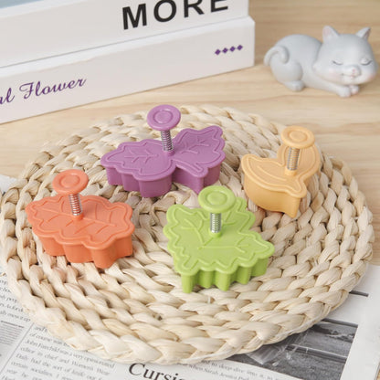 Yunko Cake Leaves Baking Pie Crust Cookie Cutters, Set of 4
