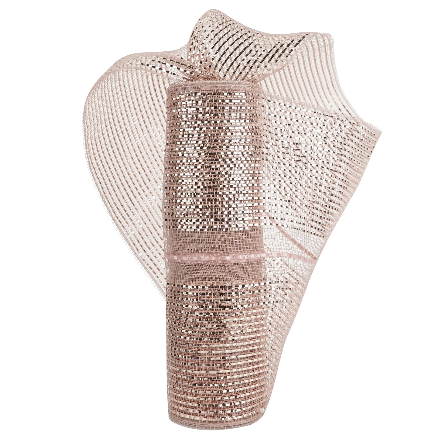 HUIHUANG Rose Gold Mesh Ribbon for Christmas Tree 10 inch Wide Easy Pull Deco Mesh Rose Gold Decorative Mesh Ribbon for Christmas, Garlands, Wreath Supplies, Floral Arrangements, Large Bows-10 Yards