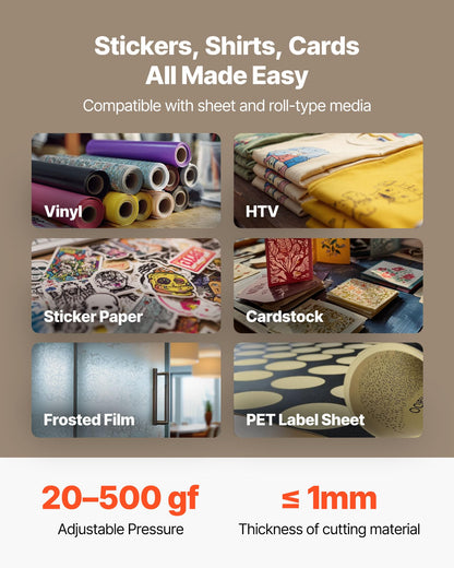 VEVOR Vinyl Cutter Machine, 53 inch Max Feed Width, Dual Blades, Adjustable Force and Speed, LED Display, Vinyl Plotter Cutter Printer with Signmaster Software for Compatible with Windows and macOS