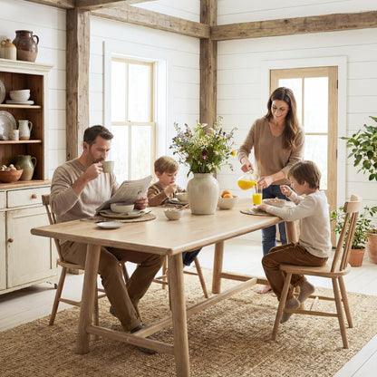 Ya-Home Natural Dining Table, 69" Wood Kitchen Table with Solid Wood Legs, Seats 4-6, Modern Farmhouse Dinner Table for Dining Room Home Office