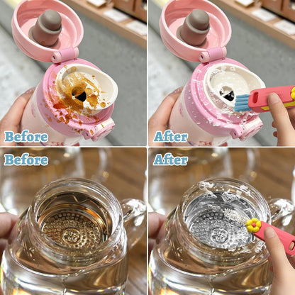 3 in 1 Cup Lid Cleaning Brush, Portable Multifunctional Cleaning Tool for Home Kitchen