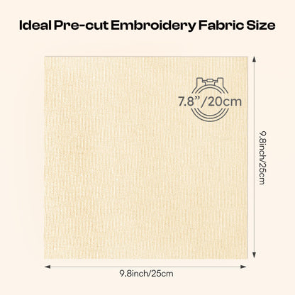XEmbro 12 PCS Embroidery Fabric for Needlework Garment Craft, Pre-Cut Beige Embroidery Cloth, Natural Cotton Embroidery Cloth Fabric Squares (9.8 × 9.8 Inch)