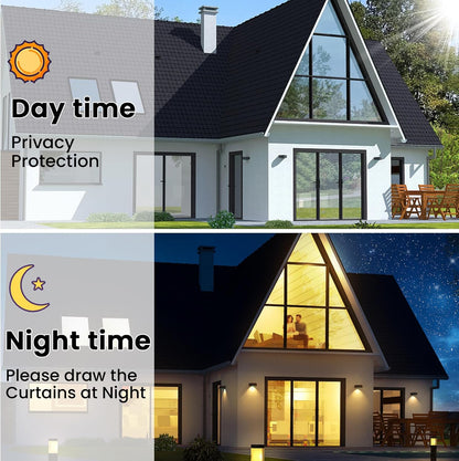 Window Privacy Film with 3 Tools: One Way Home Window Tint, Reflective Window Film for Daytime Privacy, 17.5 * 78.7 Inch