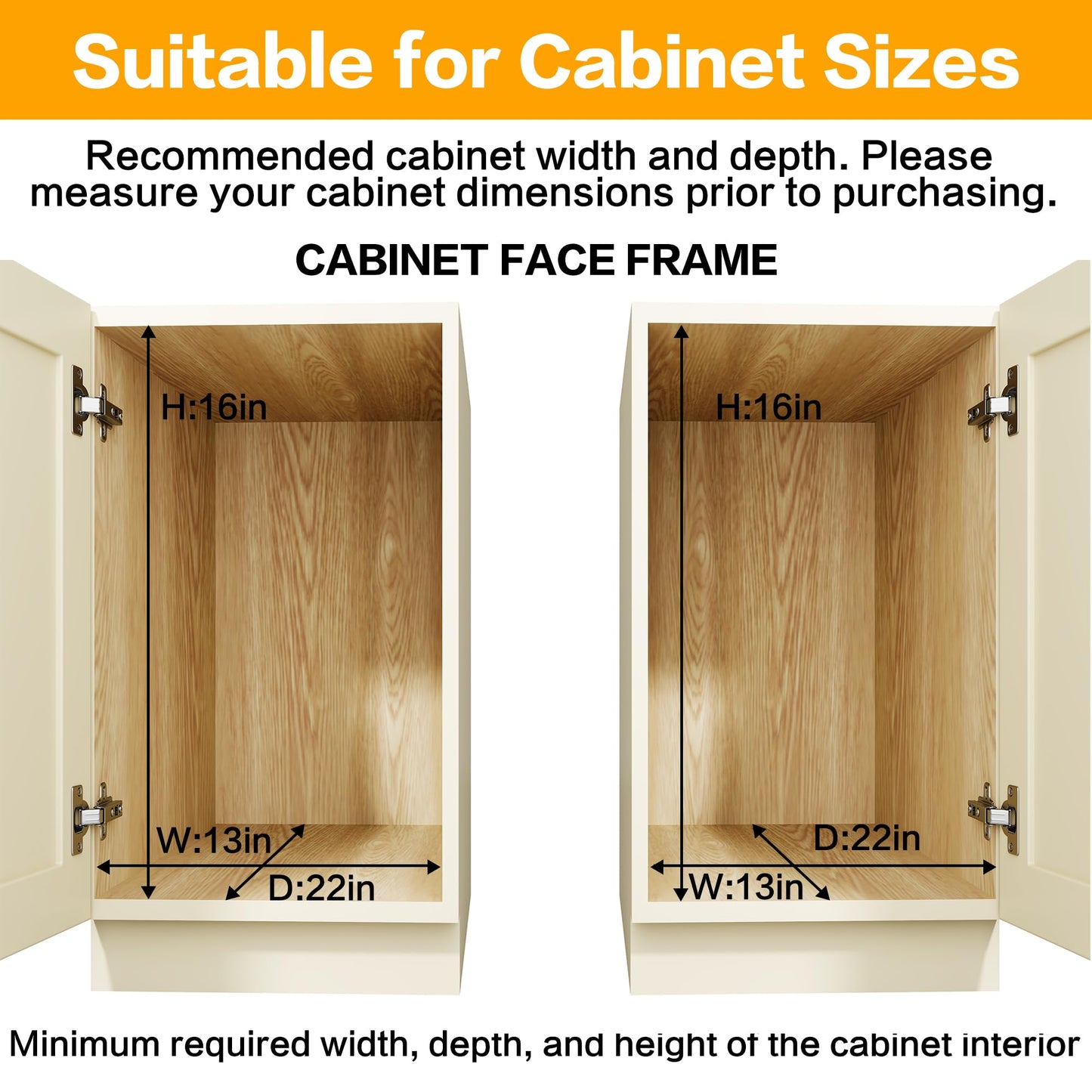 QUYUWU 2-Tier Kitchen Cabinet,Pull Out Cabinet Organizer,Shelf and Drawer Organizer Slide Out Pantry Storaqe Basket in Multiple Sizes (12" W x21 D)