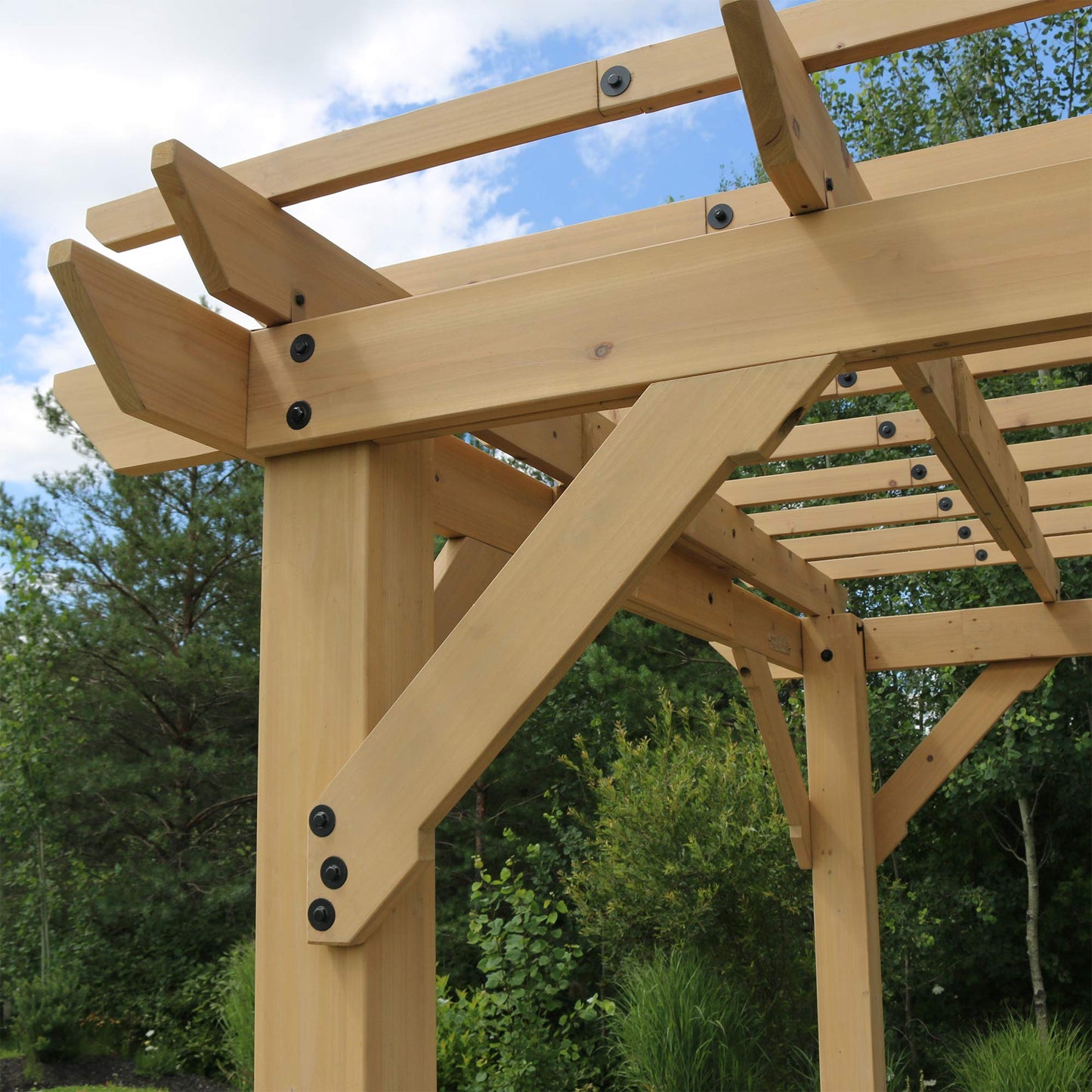Yardistry 10 x 12 Meridian Cedar Wood Pergola for Patios, Decks, Garden, Backyard, Durable