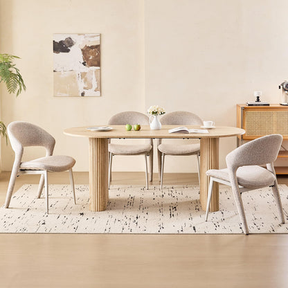 Lecafur HL 70.9" Large Dining Table for 4-6, Rounded Edges, Fully Assembled Table Base, Modern Wood Kitchen Dinner Table, Easy Setup, Natural