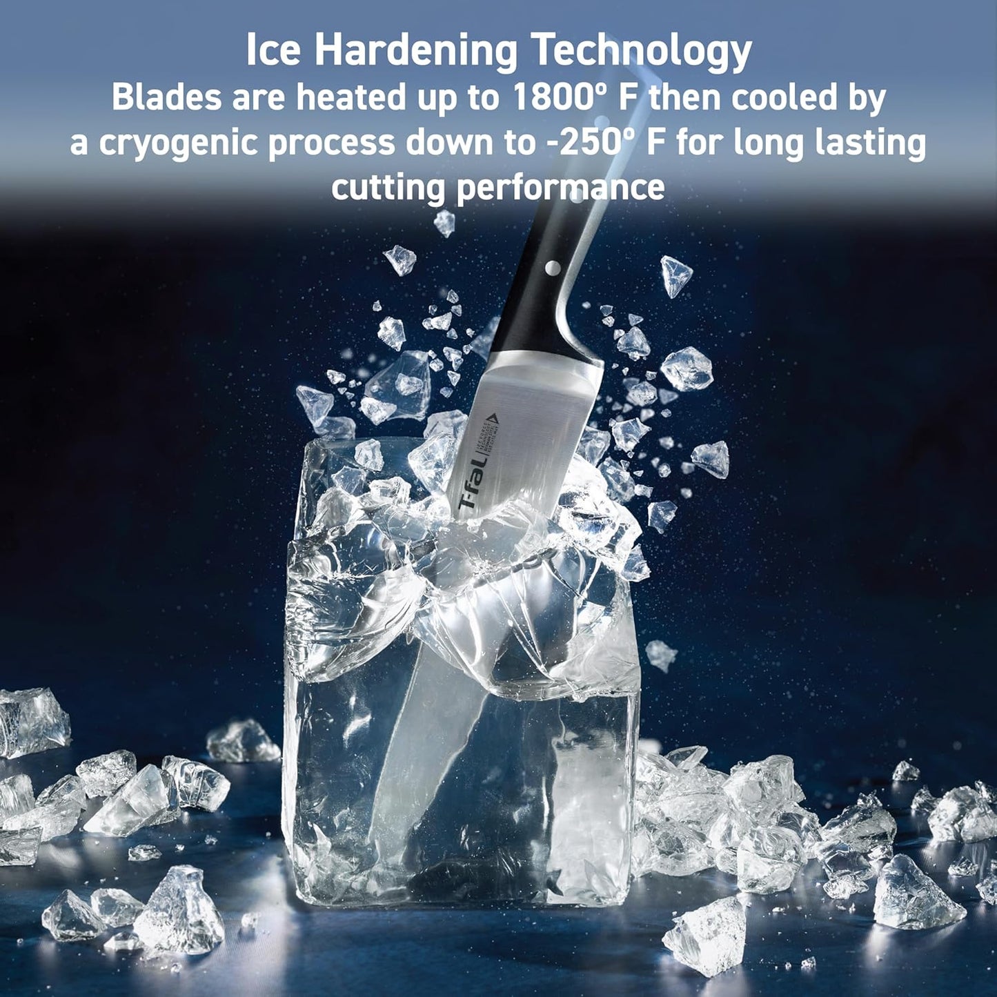 T-fal Ice Force German Stainless Steel Bread Knife, 8 Inch, High Cutting Precision, Ultra Sharp Blades