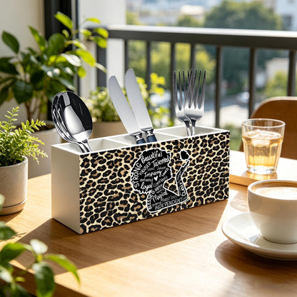 NHGMHBD Inspirational Black Girl Woman Leopard Print Makeup Brush Toothbrush Holder for African American Women, Black Girl Magic Cheetah Print Wood Signs Pen Pencil Holder Organizer Desk Accessories