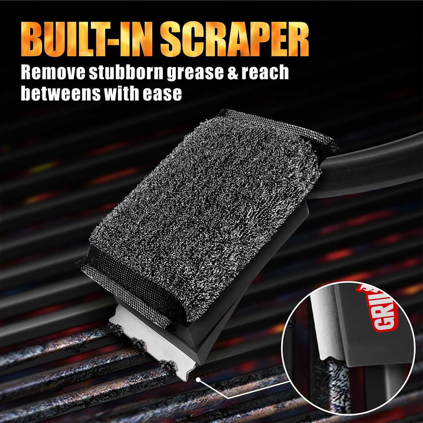 GRILLART Grill Brush Bristle Free, SteamWizards [Ultra Safe & Efficient] Grill Cleaner Brush for All Grill Grates, Replaceable Head BBQ Grill Brush for Outdoor Grill, Grill Accessories, Gifts for Men