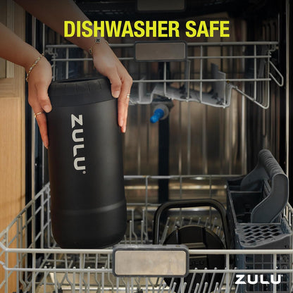 ZULU Goals Vacuum Insulated Large Capacity Stainless Steel Water Bottle | Reusable Jug with Carry Handle