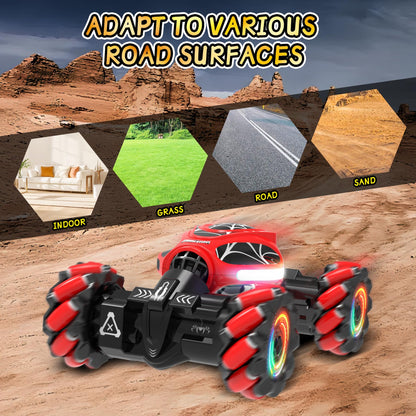 XUERENTECH Spider Gesture RC Car, 2.4GHz Gesture Sensing RC Stunt Car Toys for 6-12 Years Old Boys Girls, Hand Controlled Remote Drift Twist Offroad 360° Rotation with Lights Music for Birthday Gifts