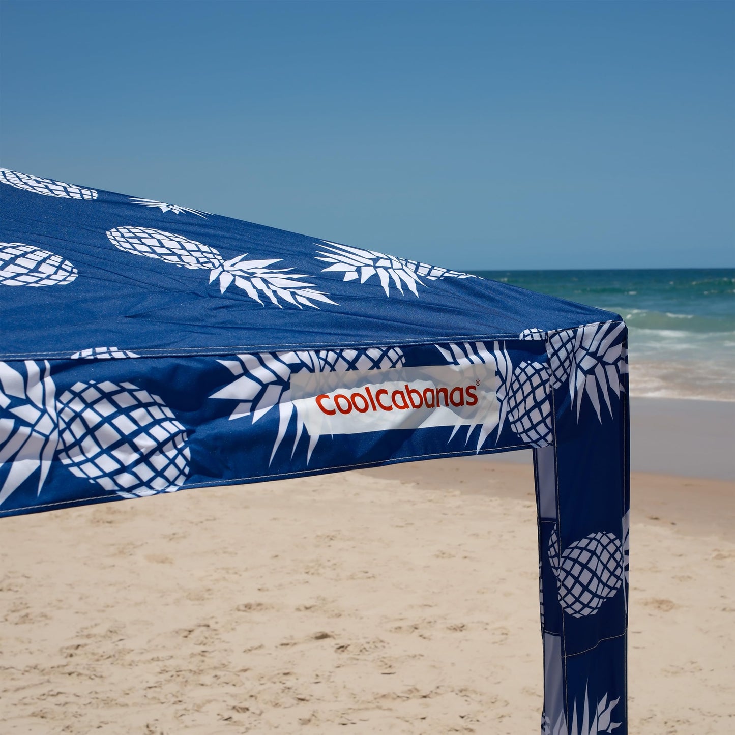 CoolCabana Beach Shade Tent - Easy Setup, UPF 50+ Protection, Large & Medium Sizes, Compact & Wind Resistant - Beach Cabana for The Whole Family - Pineapples, Medium