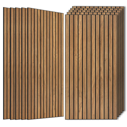 Wood Veneer Sound Panels, 10 Pack 47.2”x23.6” Wall Panels, Decorative Acoustic Panels for Walls, for Office,Home Theater,Studio,Living Room,Rustic Teak